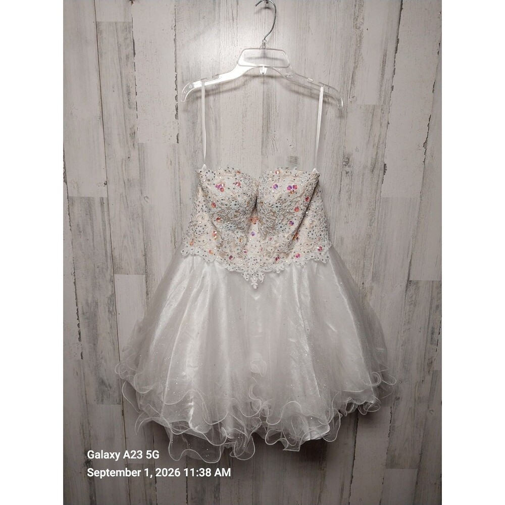Aspeed Design White Rhinestone Dress Large Faerie Whimsy
